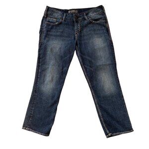 Silver Jeans Co. Womens Suki Capri Mid Rise Straight leg Crop blue Jeans size 29